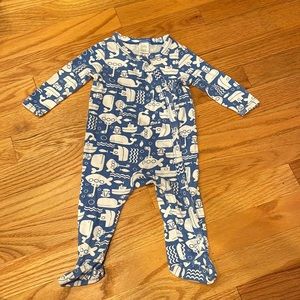Nordstrom Baby Nautical long sleeve footie onesie size 3 months